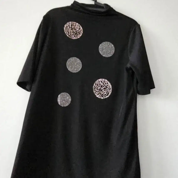 [BUNJANG] Black Round Neck T-Shirt / 군살커버 블랙 라운드 반팔