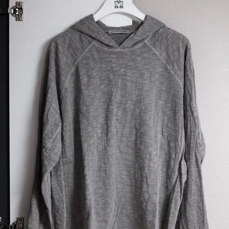 [BUNJANG] Politely Human Index Human Slub Hoodie Grey 3 / 폴리테루 휴먼인덱스 휴먼 슬럽 후디 그레이 3