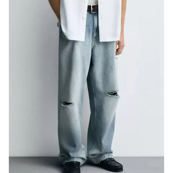 [BUNJANG] ZARA Distressed Baggy Denim Pants / ZARA 데미지 배기 데님 46 새상품