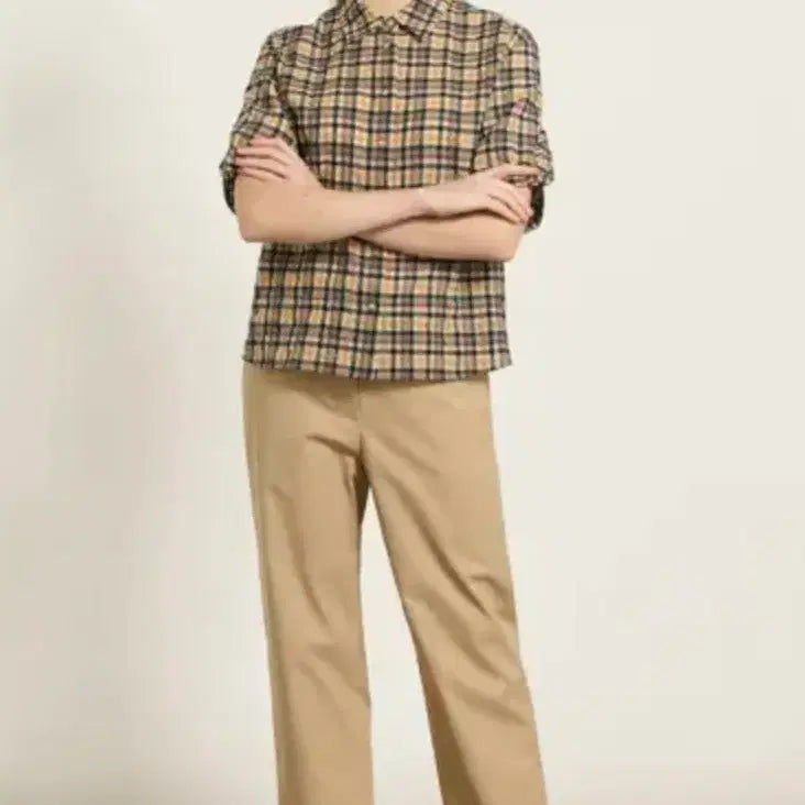 [BUNJANG] BCBG Seersucker Check Blouse / BCBG 비씨비지 시어서커  체크 블라우스 2025년제품
