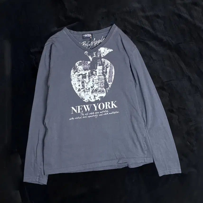 [BUNJANG] T-GRAPHICS Big Apple Long Sleeve T-Shirt / 일본빈티지 T-GRAPHICS 빅애플 긴팔티