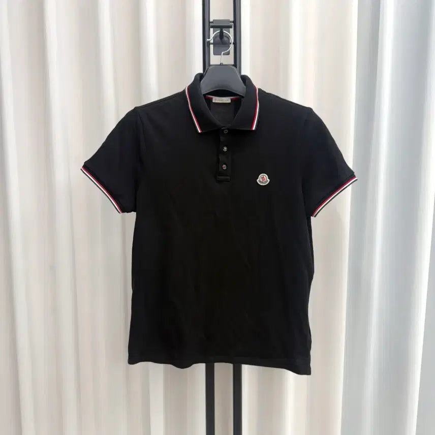 [BUNJANG] Moncler Short Sleeve T-Shirt Black / [L] 몽클레어 카라 반팔 티셔츠 블랙