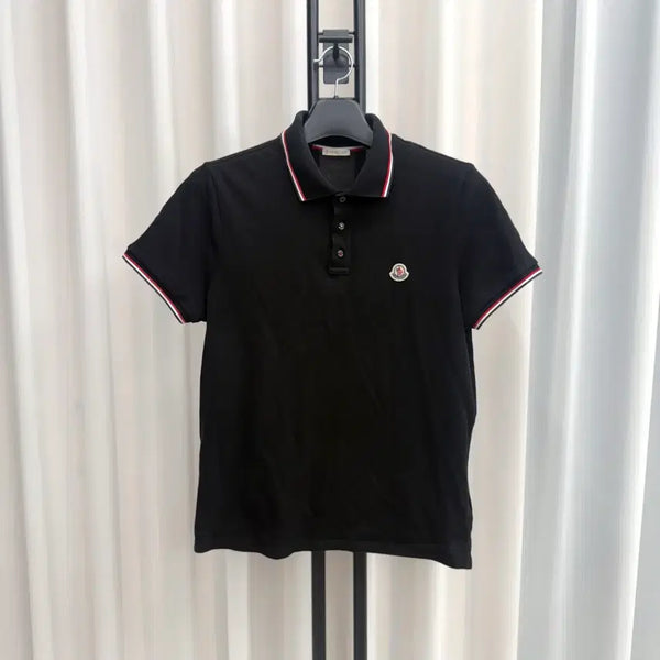 [BUNJANG] Moncler Short Sleeve T-Shirt Black / [L] 몽클레어 카라 반팔 티셔츠 블랙