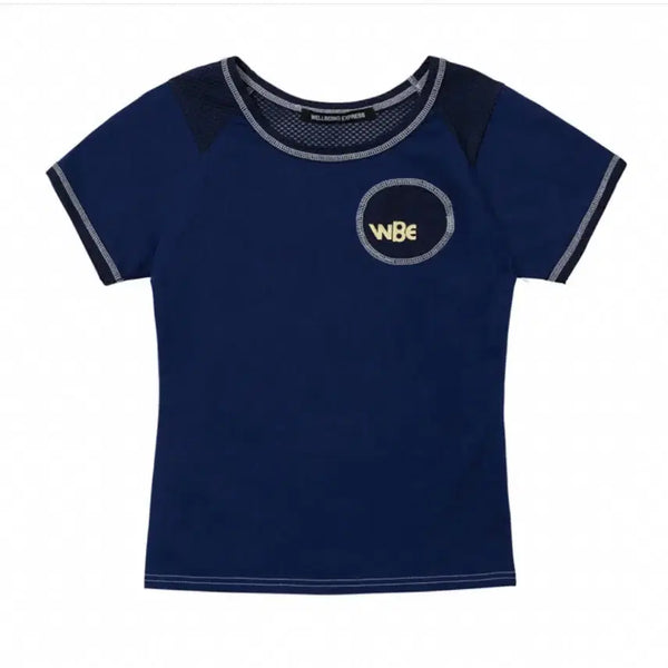 [BUNJANG] Wellbeing Express Mesh Half-Sleeve T-Shirt Navy M / 웰빙익스프레스 wellbeing express 메쉬 반팔 네이비 M