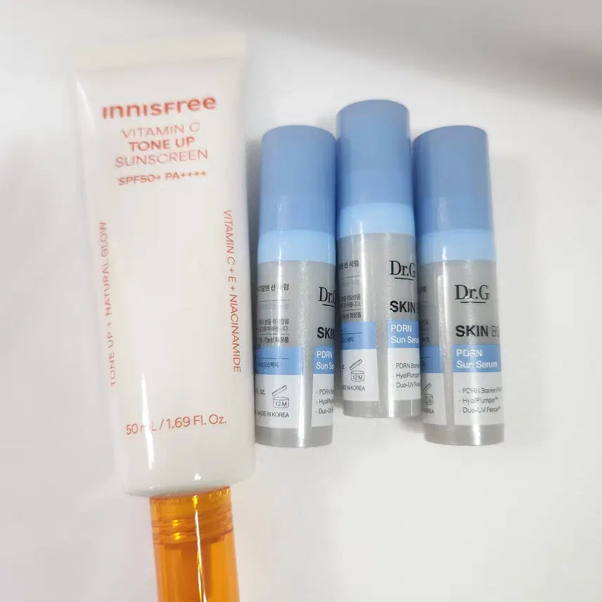 [BUNJANG] Innisfree Vita C Dark Spot Tone-Up Sunscreen + Dr.G Skin Boost PDRN Sun Serum Set / 이니스프리 비타씨 잡티 톤업 선크림 + 닥터지 스킨부스트 선세럼