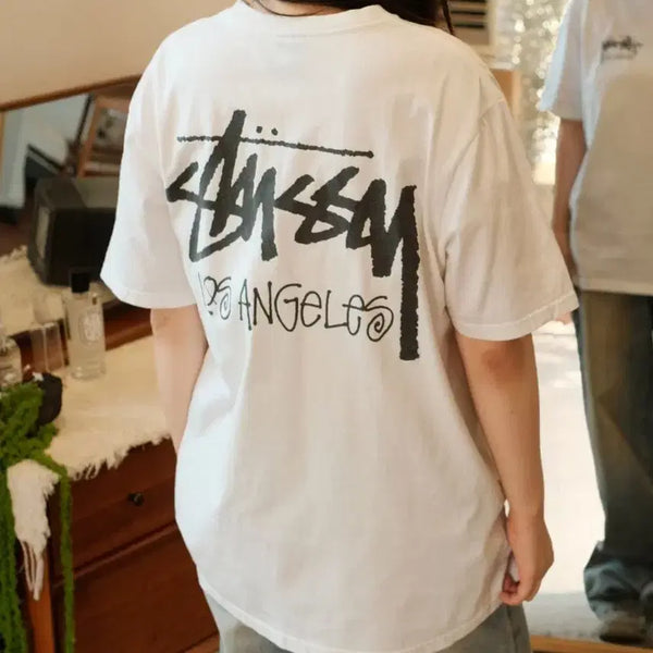 [BUNJANG] Stussy Stock Los Angeles T-Shirt White / 스투시 스탁 로스앤젤레스 티셔츠 화이트
