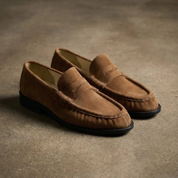 [BUNJANG] Firenze Atelier 4080 Mid Brown Men's Shirring Loafers (260) / [260] 피렌체아뜨리에 4080 [MID BROWN] 남자 셔링로퍼