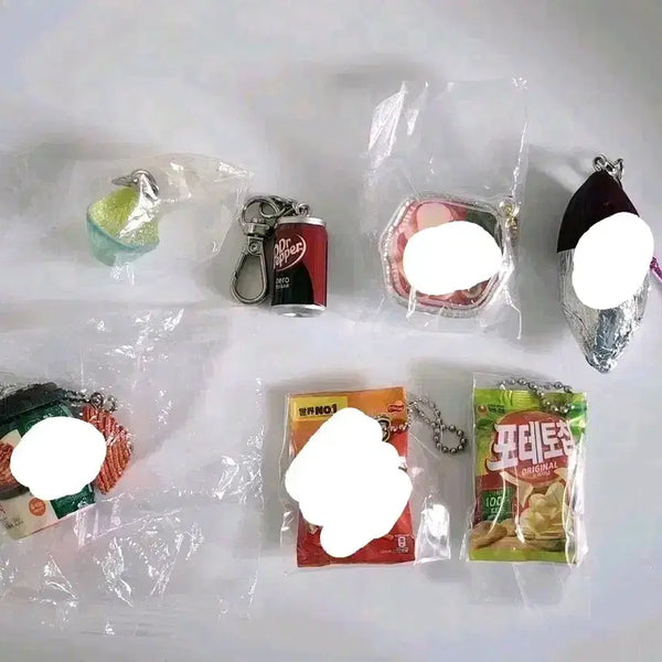 [BUNJANG] Food Gacha Keyring / 개당) 음식 가챠 키링