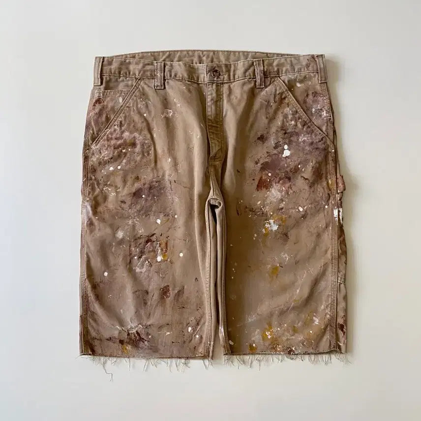 [BUNJANG] Carhartt Carpenter Painting Cut Shorts / 칼하트 카펜터 페인팅 커팅 쇼츠 반바지(B)