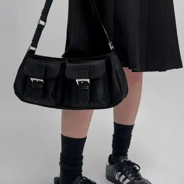 [BUNJANG] Black Up Two Pocket Mini Bag Shoulder Bag / 블랙업 투포켓 미니백 숄더백