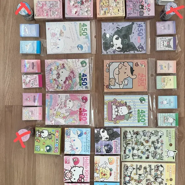 [BUNJANG] Sanrio Characters Sticker Photocard Set / 산리오 헬로키티 폼폼 쿠로마 시나모롤 멜로디 포차코 스티커 포카