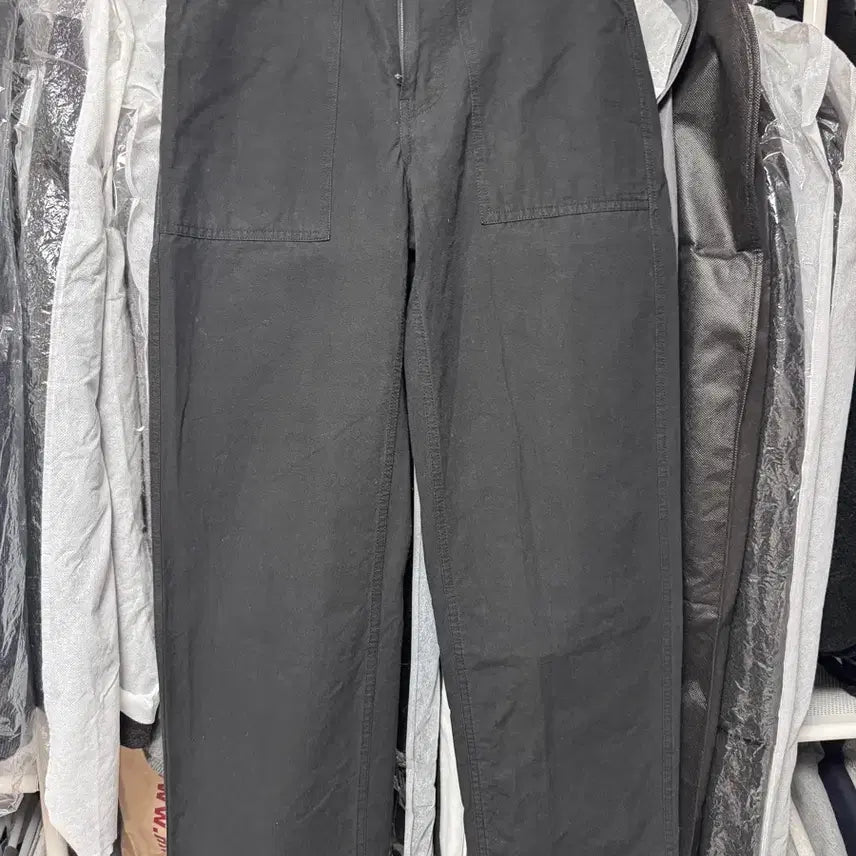 [BUNJANG] Pottery Linen Fatigue Pants (Wide) Black Size 1 / 포터리 린넨 퍼티그 팬츠(와이드) 블랙 1 사이즈