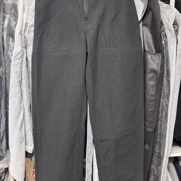 [BUNJANG] Pottery Linen Fatigue Pants (Wide) Black Size 1 / 포터리 린넨 퍼티그 팬츠(와이드) 블랙 1 사이즈