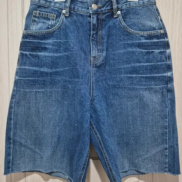 [BUNJANG] New Arrival Bermuda Denim Shorts (Waist 39-42, Length 60) / 새상품 신상 버뮤다 진청바지 (허단40/기장60) M~L