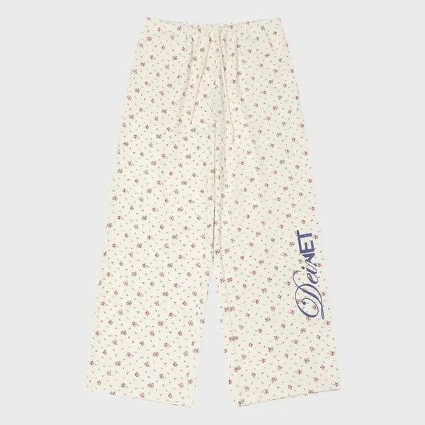 [BUNJANG] Dainnit Flower Pattern Waffle Pants / 다이닛 플라워 패턴 와플 팬츠
