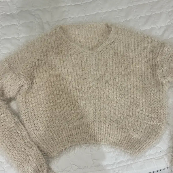 [BUNJANG] Angora Knit Beige / 베이지색 앙고라 니트