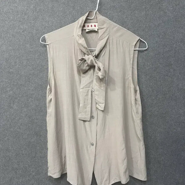 [BUNJANG] Marni Tie Blouse Beige / 마르니 타이 블라우스