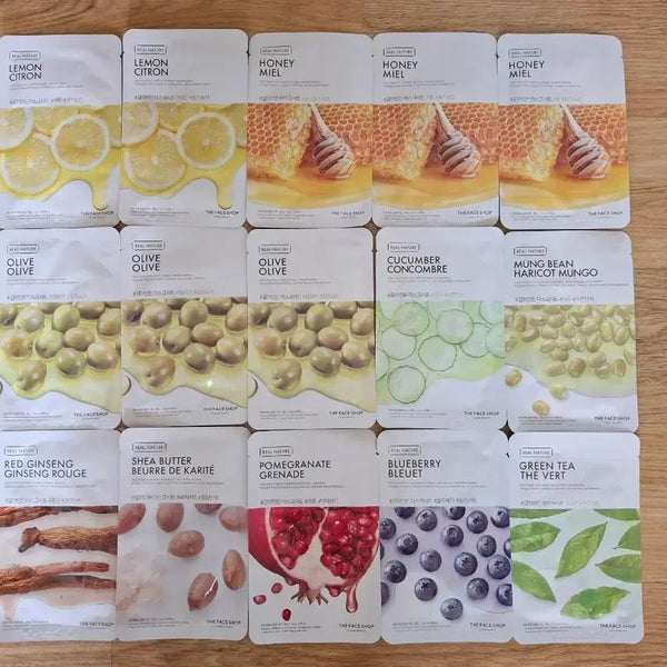 [BUNJANG] The Face Shop Real Nature Mask Sheet 15 Types Set / 더페이스샵 리얼 네이처 마스크팩 15종 세트