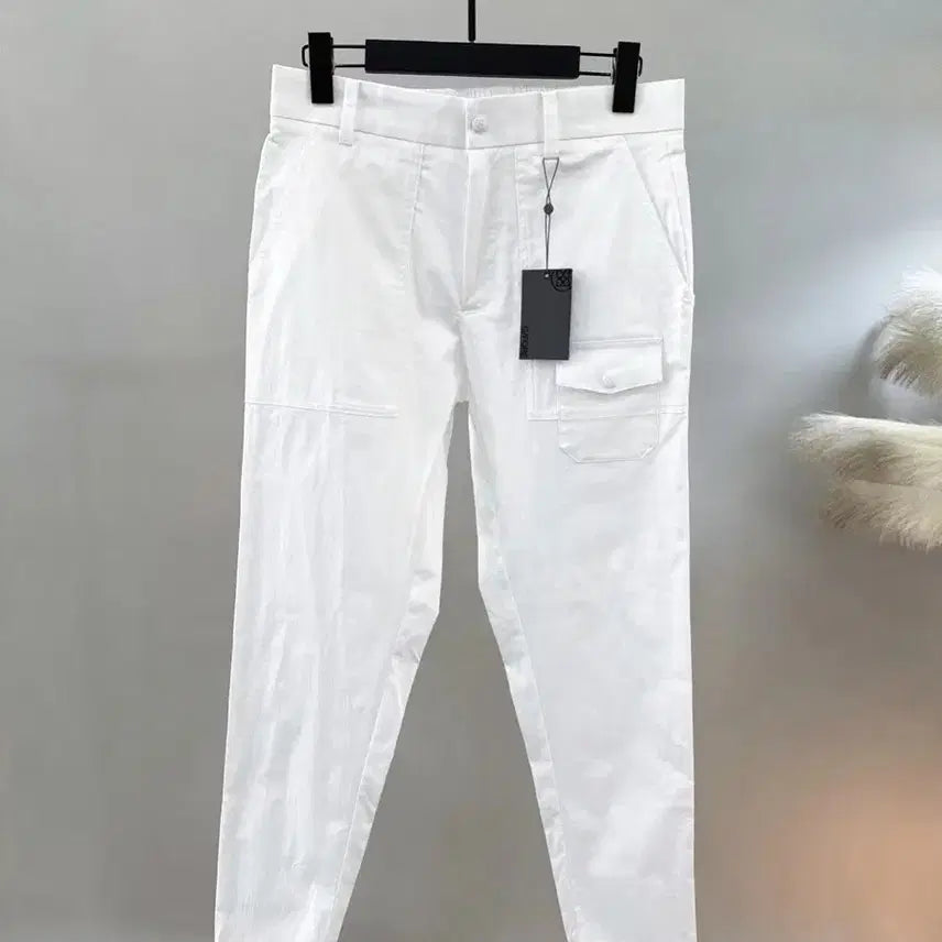 [BUNJANG] Men's Golf Cargo Pants White / 남성 골프 카고 팬츠 화이트