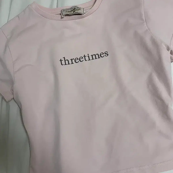 [BUNJANG] 3Times Classic Logo T-Shirt Pink S / 쓰리타임즈 클래식 로고 티셔츠 핑크 S