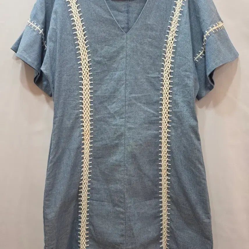 [BUNJANG] Chloe Embroidered Stitch Denim Dress / (정품)끌로에 자수 스티치 데님 원피스