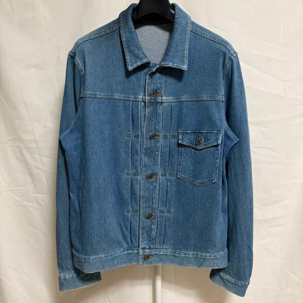 [BUNJANG] GU 1st Gen Sweat Trucker Jacket - Medium Wash, L / 지유 1세대 스웨트 트러커 자켓 / 중청, L