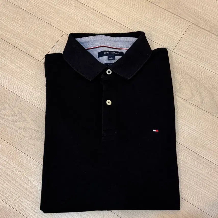 [BUNJANG] Tommy Hilfiger Slim Fit Short Sleeve Polo T-Shirt Black / 타미힐피거 슬림핏 반팔 폴로티 M 블랙 새상품