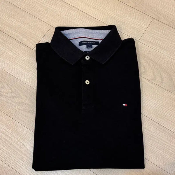 [BUNJANG] Tommy Hilfiger Slim Fit Short Sleeve Polo T-Shirt Black / 타미힐피거 슬림핏 반팔 폴로티 M 블랙 새상품