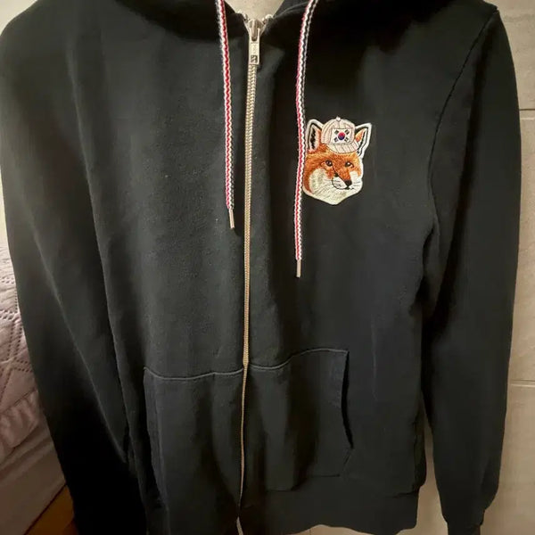 [BUNJANG] Maison Kitsuné All Over Fox Hoodie Zip-Up Black / 메종키츠네 올오버 폭스 후드집업 블랙