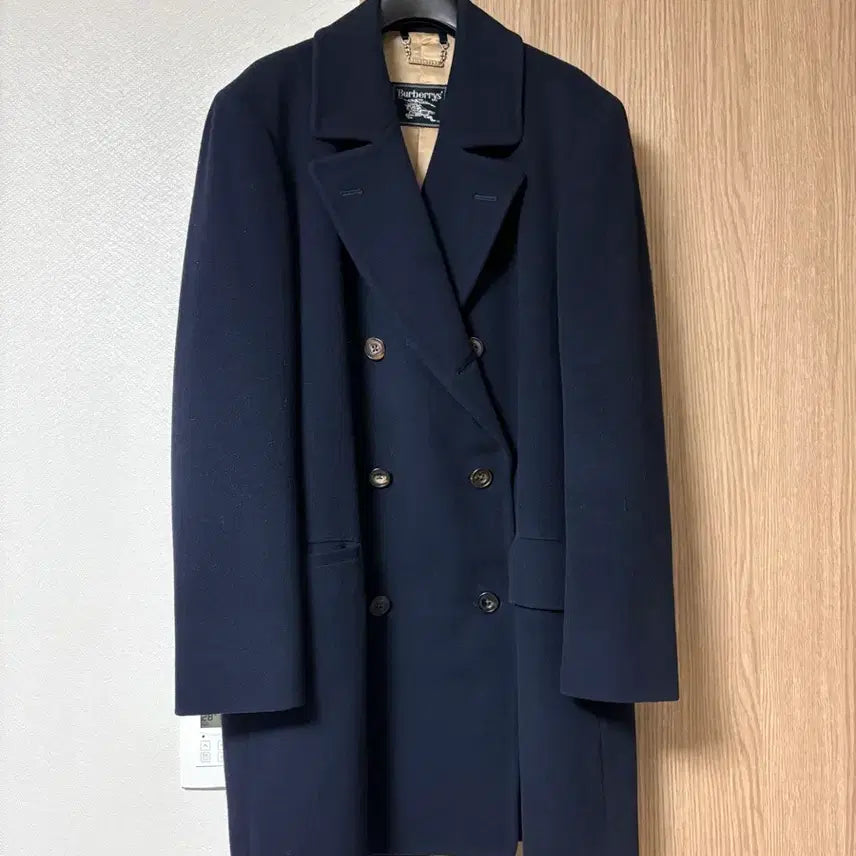 [BUNJANG] Burberrys Double-Breasted Wool Coat Navy L / 버버리 더블 브레스티드 울 코트 네이비 L 사이즈