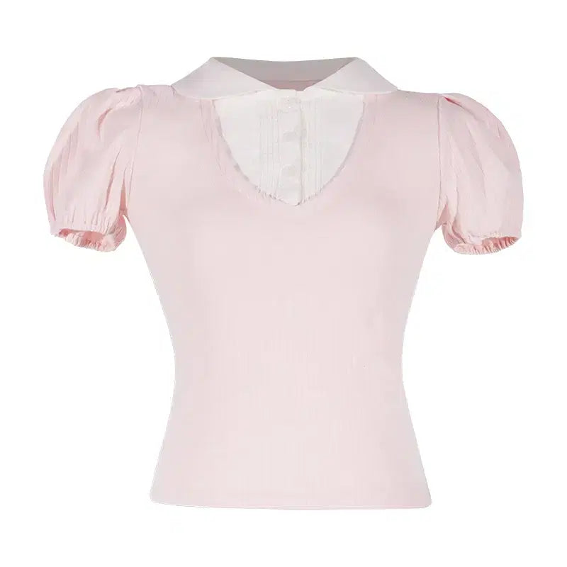 [BUNJANG] Whisperely Dear My Fairy Petit Layered Blouse - Pink / 위스페어리 디어마이페어리 쁘띠레이어드 블라우스 핑크