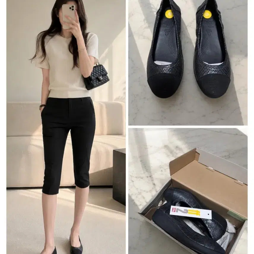 [BUNJANG] Fitflop F-POP Ballerina Flats Black / (정품/새상품) 핏플랍 F-POP 발레리나 플랫 / 블랙 / 230