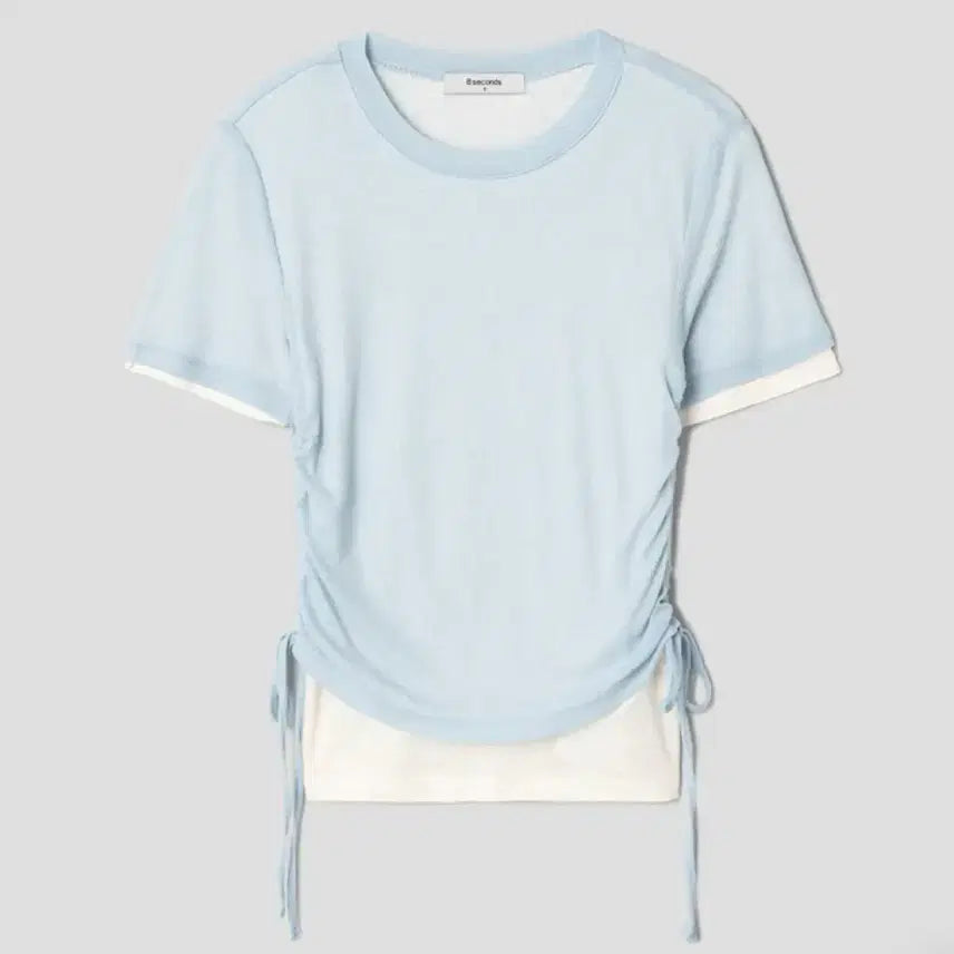 [BUNJANG] 8seconds Layered Shirring Short Sleeve T-Shirt / 에잇세컨즈 레이어드 셔링 반팔 티셔츠