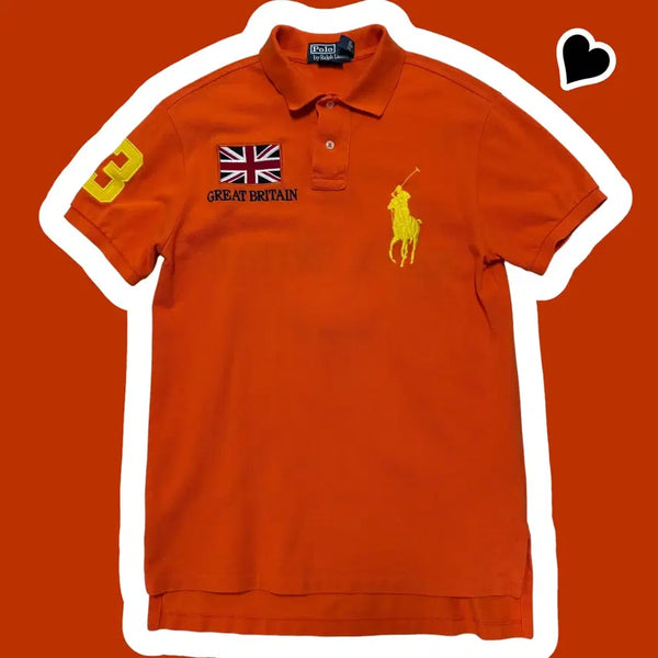 [BUNJANG] Polo Ralph Lauren Chief Keef UK Orange Big Pony Short Sleeve Polo Shirt / 폴로 랄프로렌 치프키프 영국 오렌지 빅포니 반팔카라티