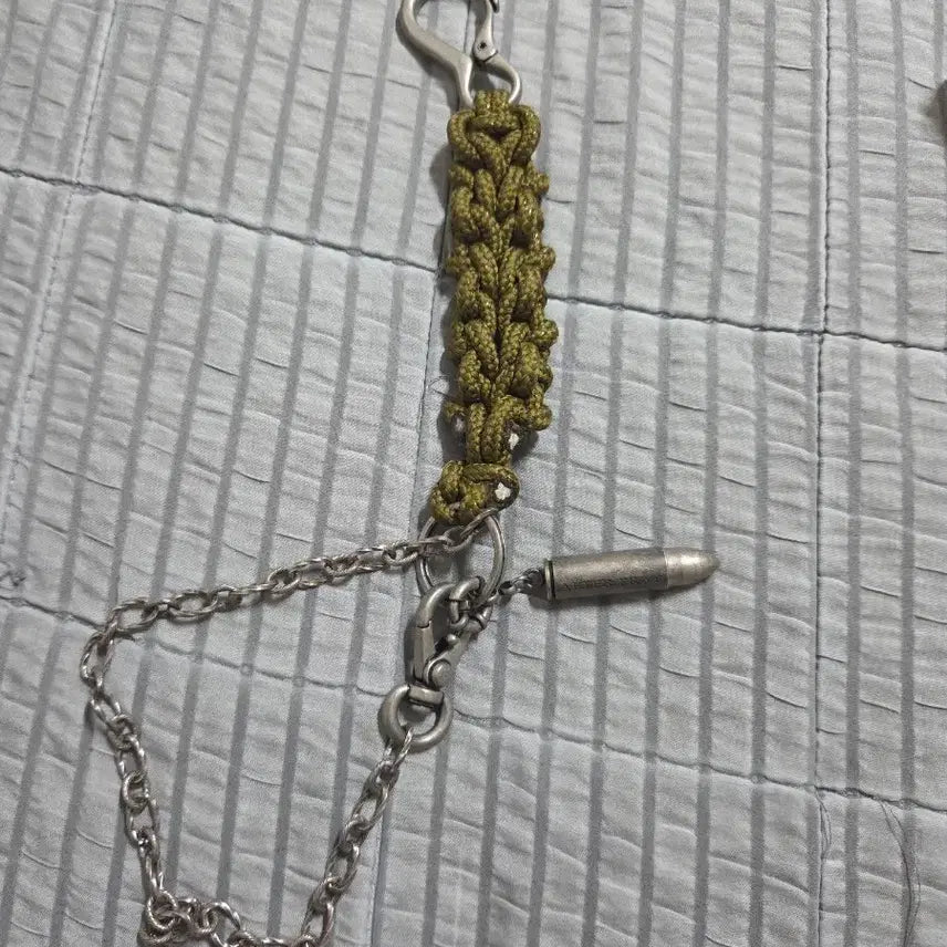 [BUNJANG] Afterpray Flower Rope Chain Keyring Khaki Bullet Casing / 애프터프레이 플라워 로프 체인 키링 카키 총알 탄피