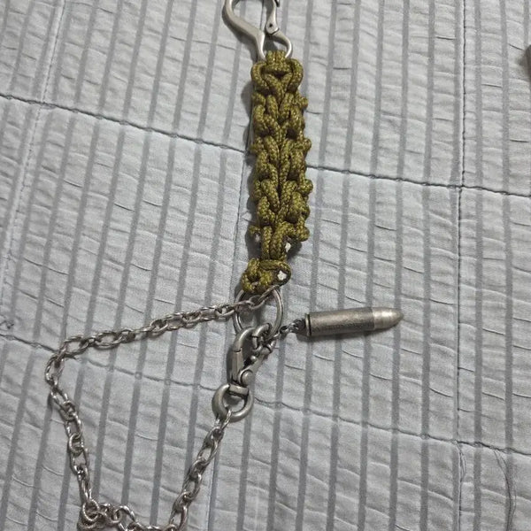 [BUNJANG] Afterpray Flower Rope Chain Keyring Khaki Bullet Casing / 애프터프레이 플라워 로프 체인 키링 카키 총알 탄피