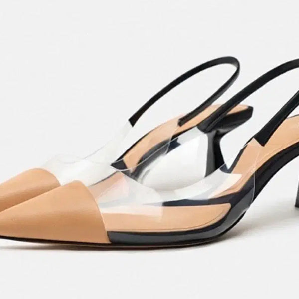 [BUNJANG] ZARA Vinyl Slingback Heels - Size 38 (245cm) / ZARA 자라 바이닐 슬링백 38 245cm
