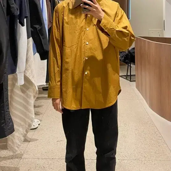[BUNJANG] RECTO Oversized Cotton Shirt Camel S / RECTO 렉토 오버사이즈 코튼 셔츠 카멜 S