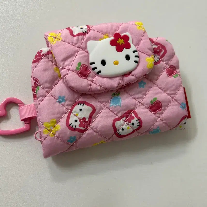 [BUNJANG] Sanrio Hello Kitty Quilted Pouch Pink / 산리오 키티 퀼팅 파우치 핑크