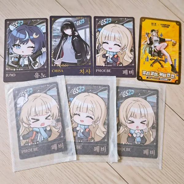 [BUNJANG] MEJO CHISA YUNO PEBI RINNE GS25 Collaboration Photocard Bundle Set / 명조 치사 유노 페비 린네 GS25 콜라보 포카 포토카드 일괄