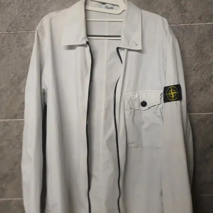 [BUNJANG] Stone Island White Overshirt L / [20ss/L] 스톤아일랜드 화이트 오버셔츠