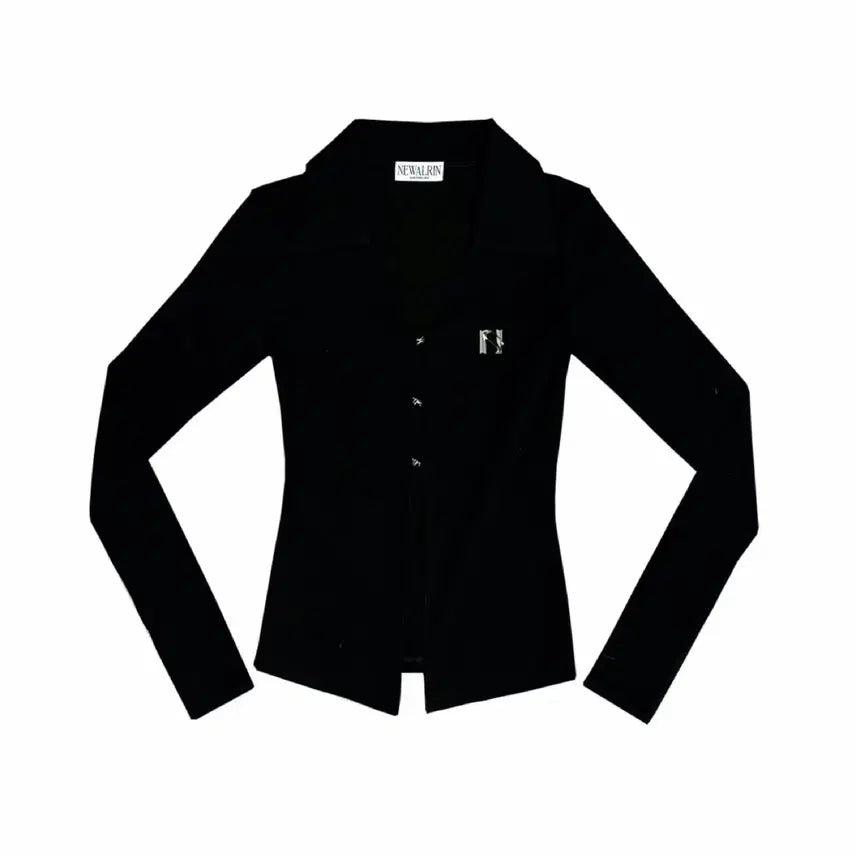 [BUNJANG] NEWALRIN Emblem Shirt Top Black FREE / Newalrin Emblem Shirt Top