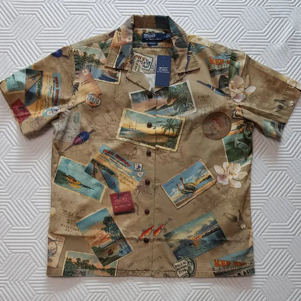 [BUNJANG] Polo Ralph Lauren Postcard Print Chino Shirt / [M] 폴로 포스트카드 프린트 치노 셔츠 팝니다.