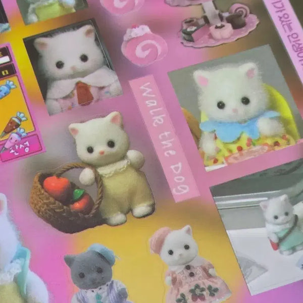[BUNJANG] Sylvanian Families Rabbit, Fox, Elephant, Hamster Animal Realistic Sticker Set / 실바니안 패밀리 토끼 여우 코끼리 햄스터 동물 실사 스티커 키치 다꾸
