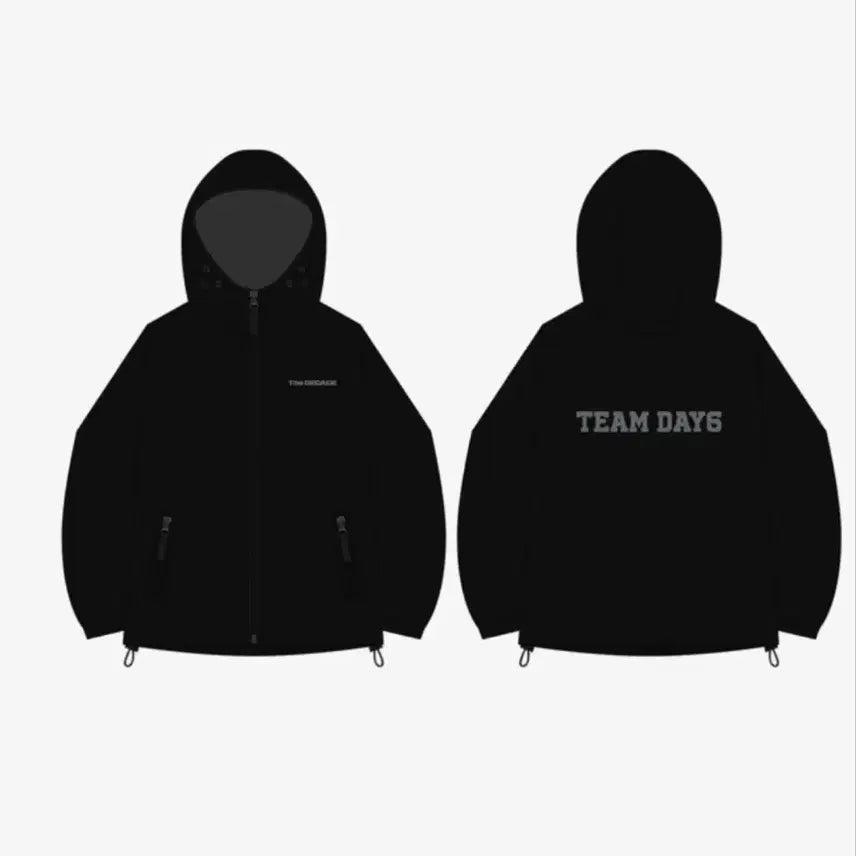 [BUNJANG] Day6 Team Day6 Black Windbreaker Hoodie / 데이식스 팀데식 검정 후드 바람막이