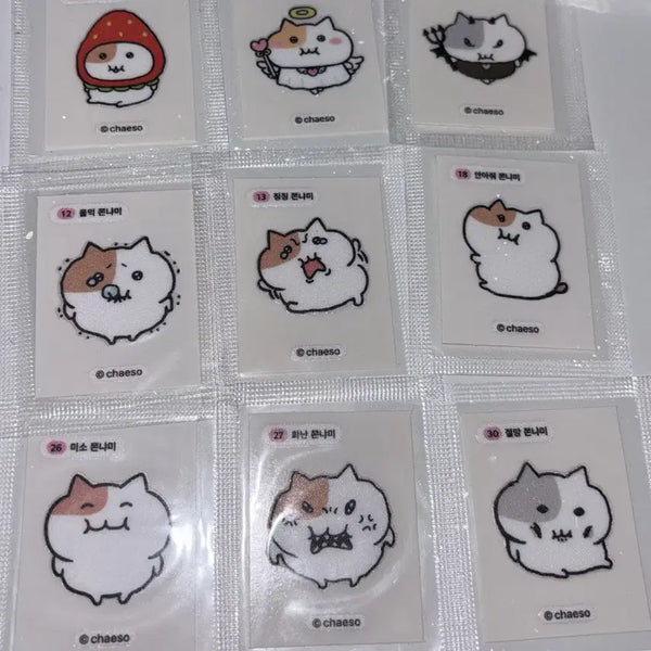 [BUNJANG] 9-Piece Sticker Set / 쫀냐미 띠부씰 스티커 9종 세트