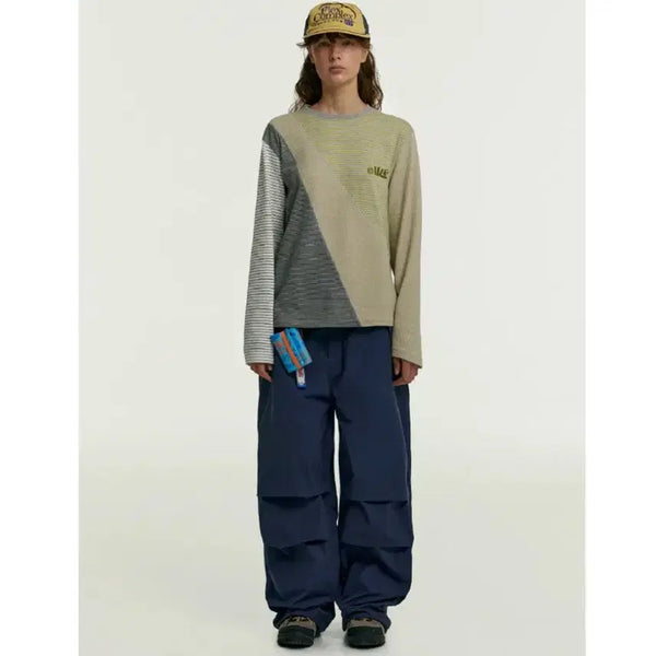 [BUNJANG] Tekket Snarp Block L/S Tee Beige Long Sleeve (Size L) / 새상품) 테켓 Snarp Block L/S Tee Beige 롱슬리브