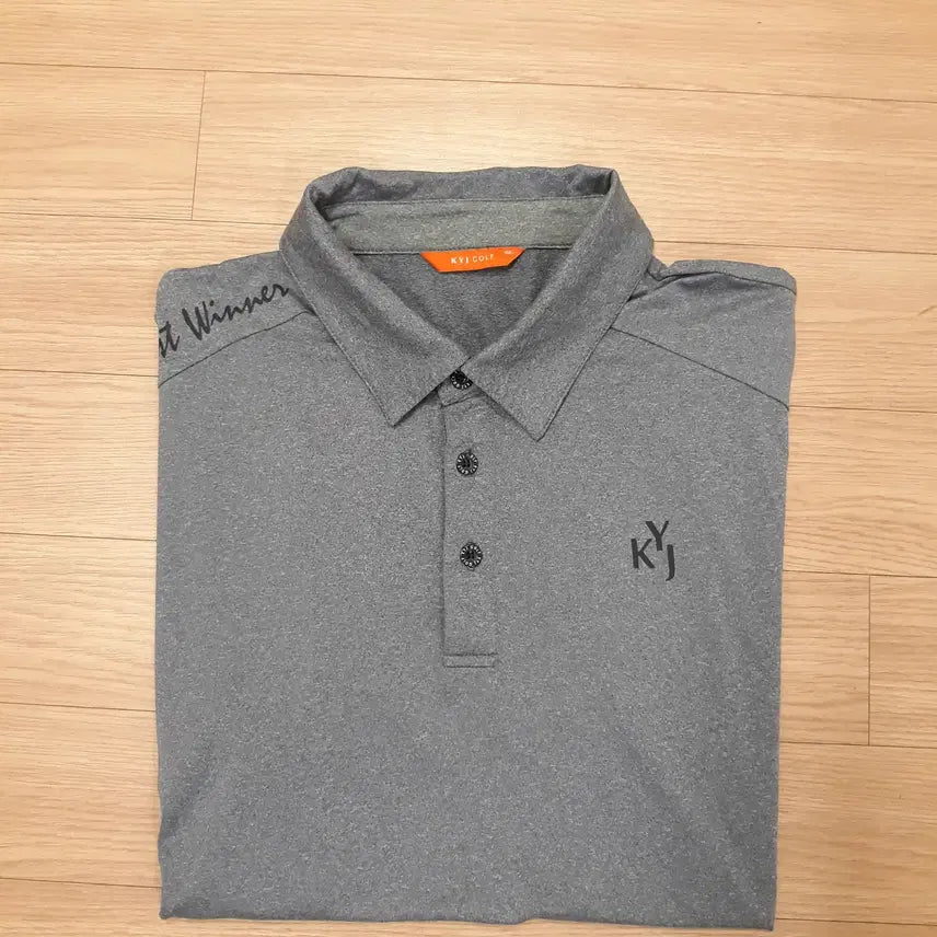 [BUNJANG] Kim Young Joo Golf Wear Polo T-Shirt (Size 105, Mélange Blue) / 김영주 골프웨어 티셔츠 카라 반팔(105)