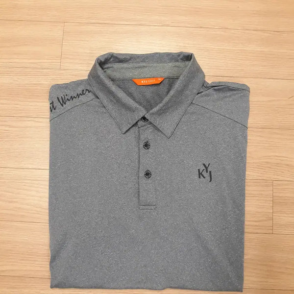 [BUNJANG] Kim Young Joo Golf Wear Polo T-Shirt (Size 105, Mélange Blue) / 김영주 골프웨어 티셔츠 카라 반팔(105)