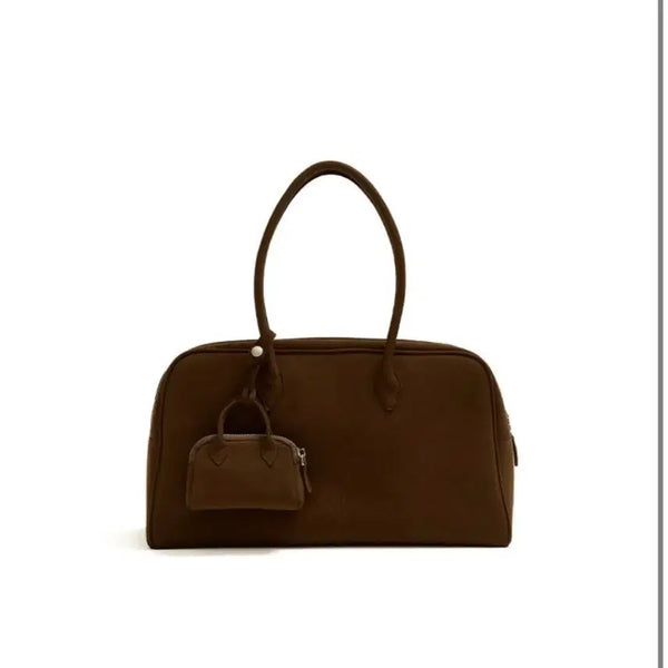 [BUNJANG] Nuir Nine Hug Bag Suede (Brown) / ( 단종 ) 누아르나인 가방 허그백 스웨이드 (브라운)